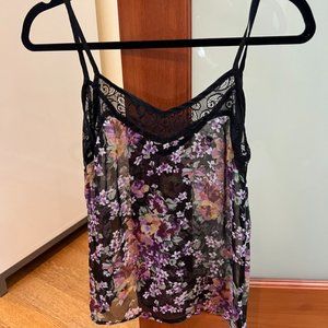 Black Floral Summer Camisole